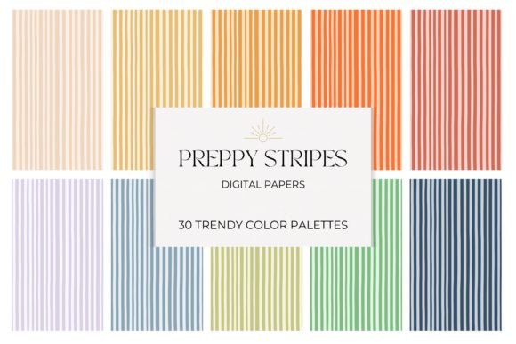 Download Preppy Stripes Pattern Digital Papers - Stripes pattern Collection