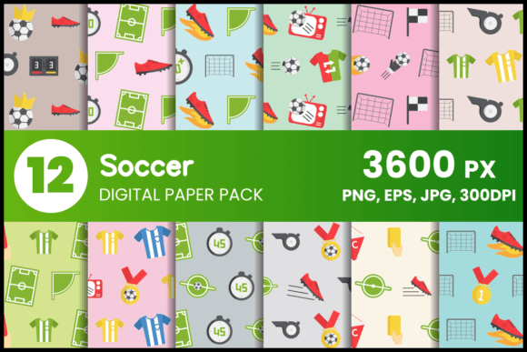 Download Soccer Digital Paper Set - Digital paper set Collection