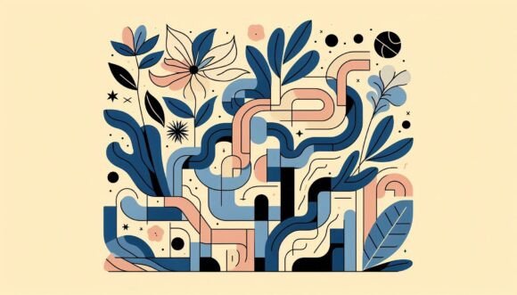 Download Botanical Maze in Floral Curves – Cubist - Premium Bundle