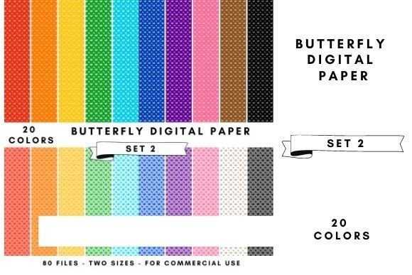 Download Butterfly Digital Paper Set 2 - Digital paper set Collection