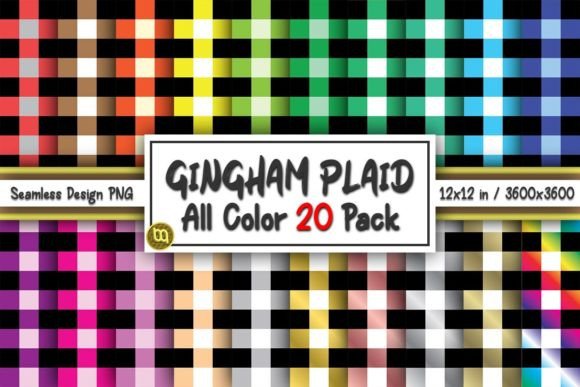Download Gingham Plaid Colorful Digital Paper Set - Digital paper set Collection